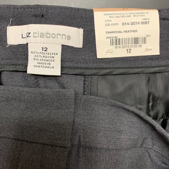 Liz Claiborne Charcoal Heather Dress Pants, Size 12, NWT - Picture 6 of 8